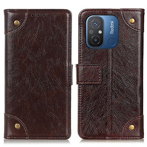 Coque Portefeuille Livre Cuir Etui Clapet K06Z pour Xiaomi Redmi 12C 4G Marron