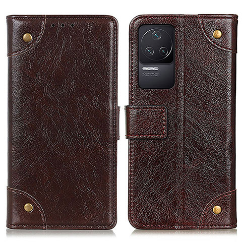 Coque Portefeuille Livre Cuir Etui Clapet K06Z pour Xiaomi Redmi K50 5G Marron