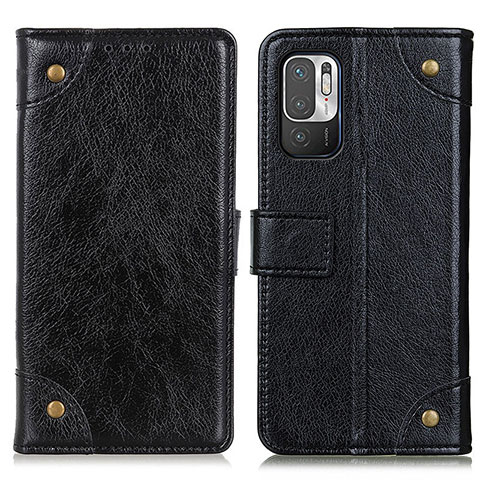 Coque Portefeuille Livre Cuir Etui Clapet K06Z pour Xiaomi Redmi Note 10 5G Noir