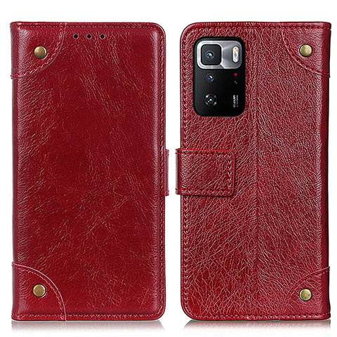 Coque Portefeuille Livre Cuir Etui Clapet K06Z pour Xiaomi Redmi Note 10 Pro 5G Rouge