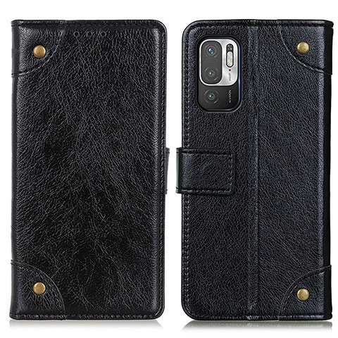 Coque Portefeuille Livre Cuir Etui Clapet K06Z pour Xiaomi Redmi Note 10T 5G Noir