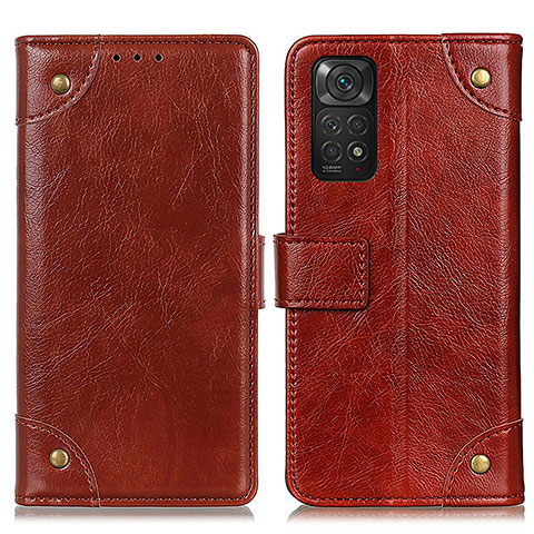 Coque Portefeuille Livre Cuir Etui Clapet K06Z pour Xiaomi Redmi Note 11 4G (2022) Brun Clair