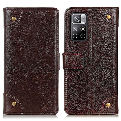 Coque Portefeuille Livre Cuir Etui Clapet K06Z pour Xiaomi Redmi Note 11 5G Marron