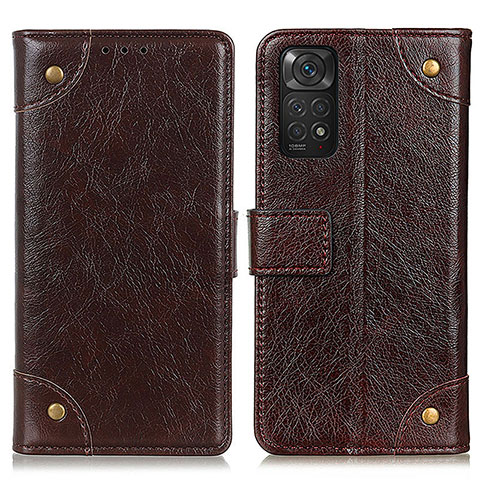 Coque Portefeuille Livre Cuir Etui Clapet K06Z pour Xiaomi Redmi Note 11S 4G Marron