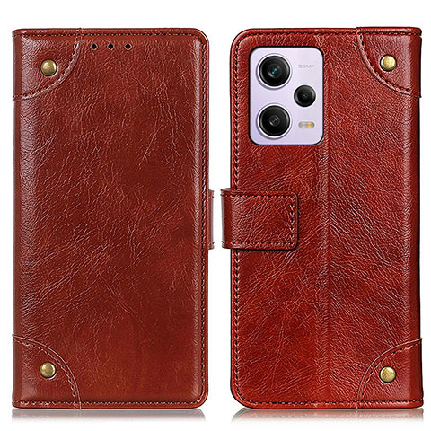 Coque Portefeuille Livre Cuir Etui Clapet K06Z pour Xiaomi Redmi Note 12 Explorer Brun Clair