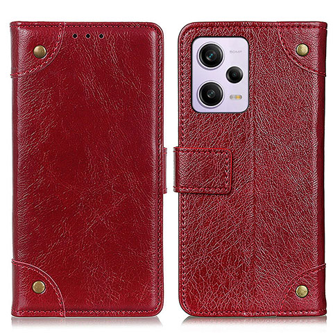 Coque Portefeuille Livre Cuir Etui Clapet K06Z pour Xiaomi Redmi Note 12 Pro 5G Rouge