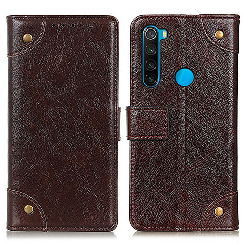 Coque Portefeuille Livre Cuir Etui Clapet K06Z pour Xiaomi Redmi Note 8 (2021) Marron