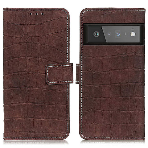 Coque Portefeuille Livre Cuir Etui Clapet K07Z pour Google Pixel 6 Pro 5G Marron