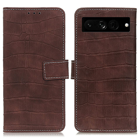 Coque Portefeuille Livre Cuir Etui Clapet K07Z pour Google Pixel 7 Pro 5G Marron