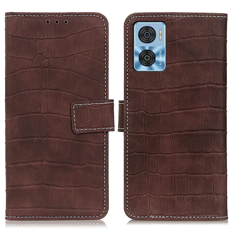 Coque Portefeuille Livre Cuir Etui Clapet K07Z pour Motorola Moto E22 Marron