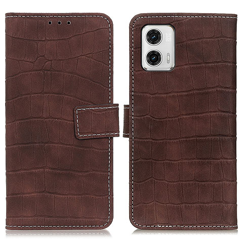 Coque Portefeuille Livre Cuir Etui Clapet K07Z pour Motorola Moto G73 5G Marron