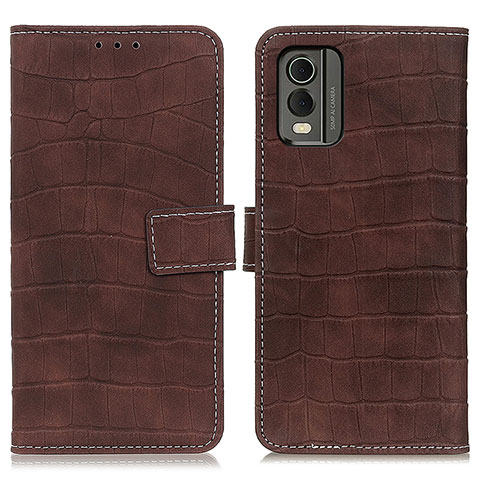 Coque Portefeuille Livre Cuir Etui Clapet K07Z pour Nokia C210 Marron