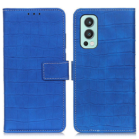 Coque Portefeuille Livre Cuir Etui Clapet K07Z pour OnePlus Nord 2 5G Bleu