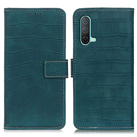 Coque Portefeuille Livre Cuir Etui Clapet K07Z pour OnePlus Nord CE 5G Vert