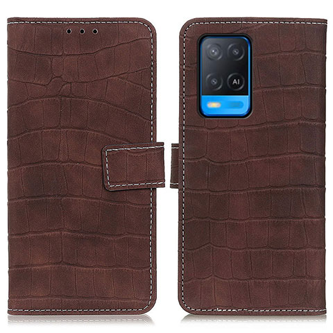 Coque Portefeuille Livre Cuir Etui Clapet K07Z pour Oppo A54 4G Marron