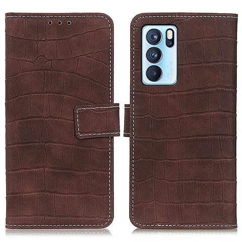 Coque Portefeuille Livre Cuir Etui Clapet K07Z pour Oppo Reno6 Pro 5G India Marron