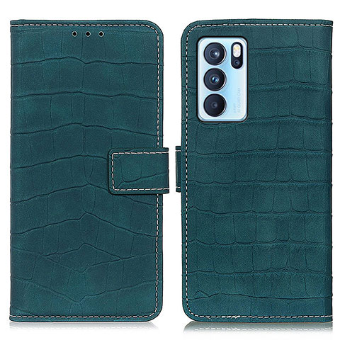 Coque Portefeuille Livre Cuir Etui Clapet K07Z pour Oppo Reno6 Pro 5G India Vert