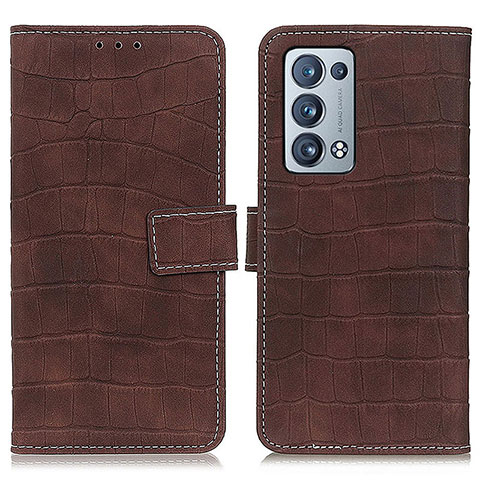 Coque Portefeuille Livre Cuir Etui Clapet K07Z pour Oppo Reno6 Pro 5G Marron