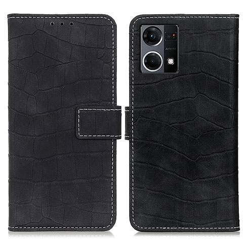 Coque Portefeuille Livre Cuir Etui Clapet K07Z pour Oppo Reno7 4G Noir