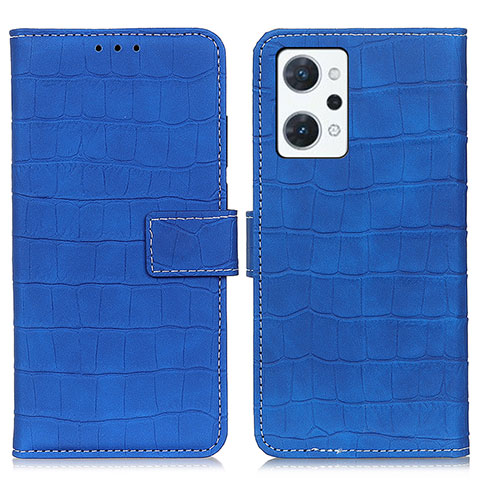 Coque Portefeuille Livre Cuir Etui Clapet K07Z pour Oppo Reno7 A Bleu