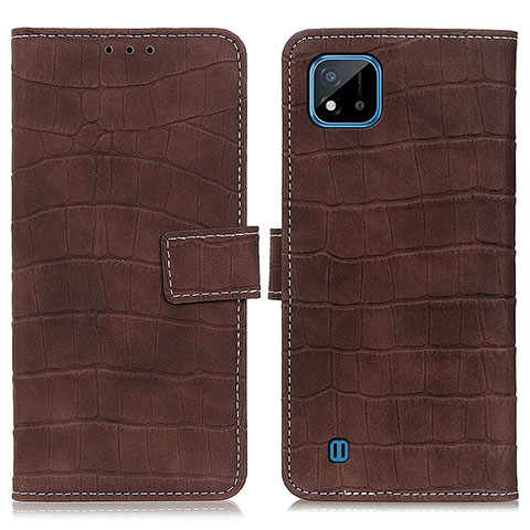 Coque Portefeuille Livre Cuir Etui Clapet K07Z pour Realme C20A Marron