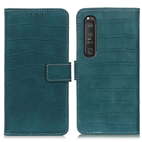 Coque Portefeuille Livre Cuir Etui Clapet K07Z pour Sony Xperia 1 III Vert