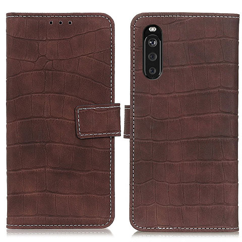 Coque Portefeuille Livre Cuir Etui Clapet K07Z pour Sony Xperia 10 III Lite Marron