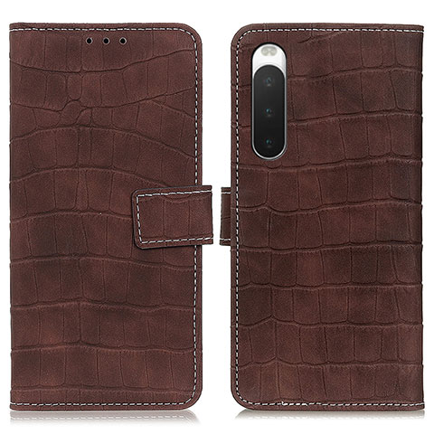 Coque Portefeuille Livre Cuir Etui Clapet K07Z pour Sony Xperia 10 IV Marron