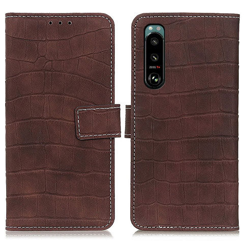 Coque Portefeuille Livre Cuir Etui Clapet K07Z pour Sony Xperia 5 III SO-53B Marron