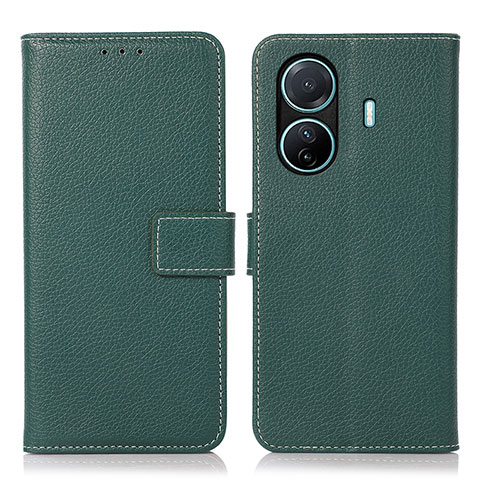 Coque Portefeuille Livre Cuir Etui Clapet K07Z pour Vivo iQOO Z6 Pro 5G Vert