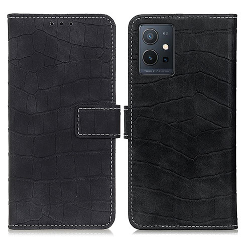 Coque Portefeuille Livre Cuir Etui Clapet K07Z pour Vivo T1 5G India Noir