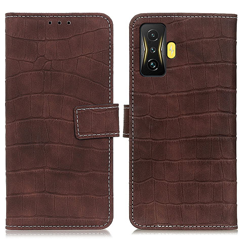 Coque Portefeuille Livre Cuir Etui Clapet K07Z pour Xiaomi Redmi K50 Gaming AMG F1 5G Marron