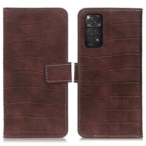 Coque Portefeuille Livre Cuir Etui Clapet K07Z pour Xiaomi Redmi Note 11S 4G Marron