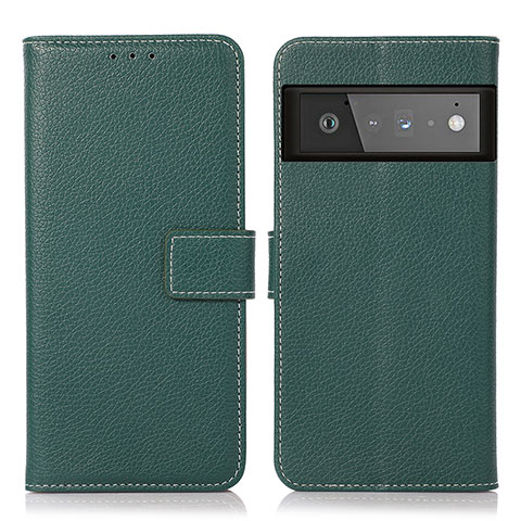 Coque Portefeuille Livre Cuir Etui Clapet K08Z pour Google Pixel 6 Pro 5G Vert