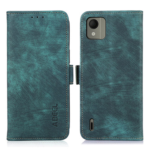 Coque Portefeuille Livre Cuir Etui Clapet K08Z pour Nokia C110 Vert