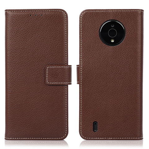 Coque Portefeuille Livre Cuir Etui Clapet K08Z pour Nokia C200 Marron