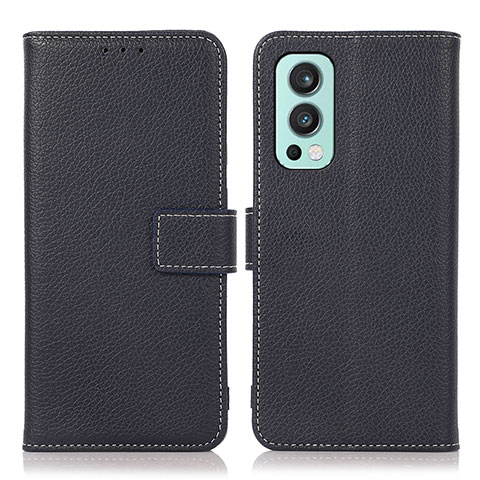 Coque Portefeuille Livre Cuir Etui Clapet K08Z pour OnePlus Nord 2 5G Bleu Royal