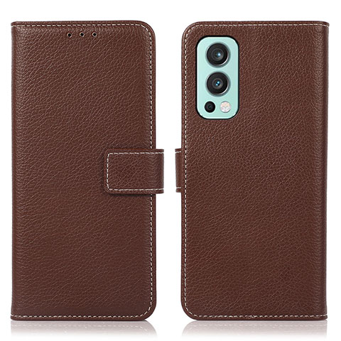 Coque Portefeuille Livre Cuir Etui Clapet K08Z pour OnePlus Nord 2 5G Marron