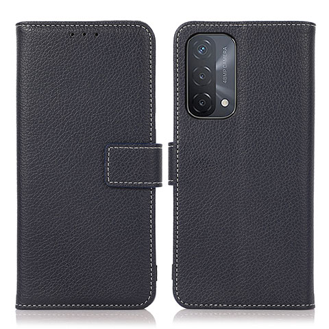 Coque Portefeuille Livre Cuir Etui Clapet K08Z pour Oppo A54 5G Bleu Royal