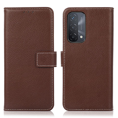 Coque Portefeuille Livre Cuir Etui Clapet K08Z pour Oppo A74 5G Marron