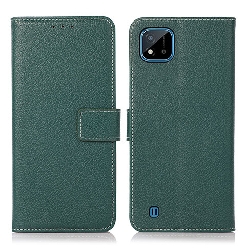 Coque Portefeuille Livre Cuir Etui Clapet K08Z pour Realme C11 (2021) Vert