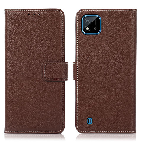 Coque Portefeuille Livre Cuir Etui Clapet K08Z pour Realme C20A Marron