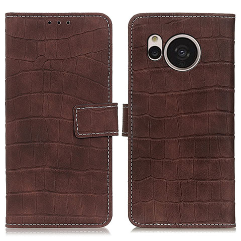 Coque Portefeuille Livre Cuir Etui Clapet K08Z pour Sharp Aquos Sense7 Plus Marron