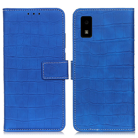 Coque Portefeuille Livre Cuir Etui Clapet K08Z pour Sharp Aquos wish2 Bleu