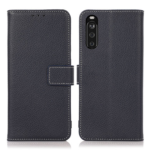 Coque Portefeuille Livre Cuir Etui Clapet K08Z pour Sony Xperia 10 III Bleu Royal