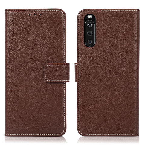 Coque Portefeuille Livre Cuir Etui Clapet K08Z pour Sony Xperia 10 III Lite Marron