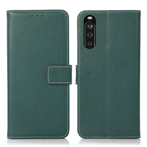 Coque Portefeuille Livre Cuir Etui Clapet K08Z pour Sony Xperia 10 III Lite Vert