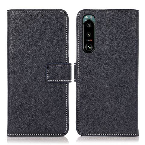 Coque Portefeuille Livre Cuir Etui Clapet K08Z pour Sony Xperia 5 III Bleu Royal