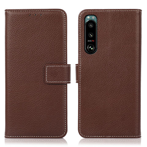 Coque Portefeuille Livre Cuir Etui Clapet K08Z pour Sony Xperia 5 III SO-53B Marron