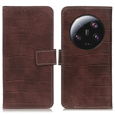 Coque Portefeuille Livre Cuir Etui Clapet K08Z pour Xiaomi Mi 13 Ultra 5G Marron